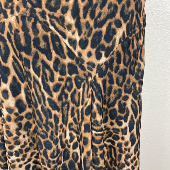 Lauren Ralph Lauren Leopard Animal Print A Line Skirt Zipper Closure Size 8 - Picture 4 of 9